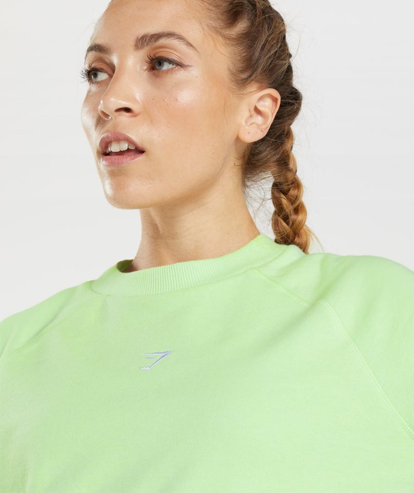 Women's Gymshark Training Cropped Sweatshirts Green | NZ 7JXRYL